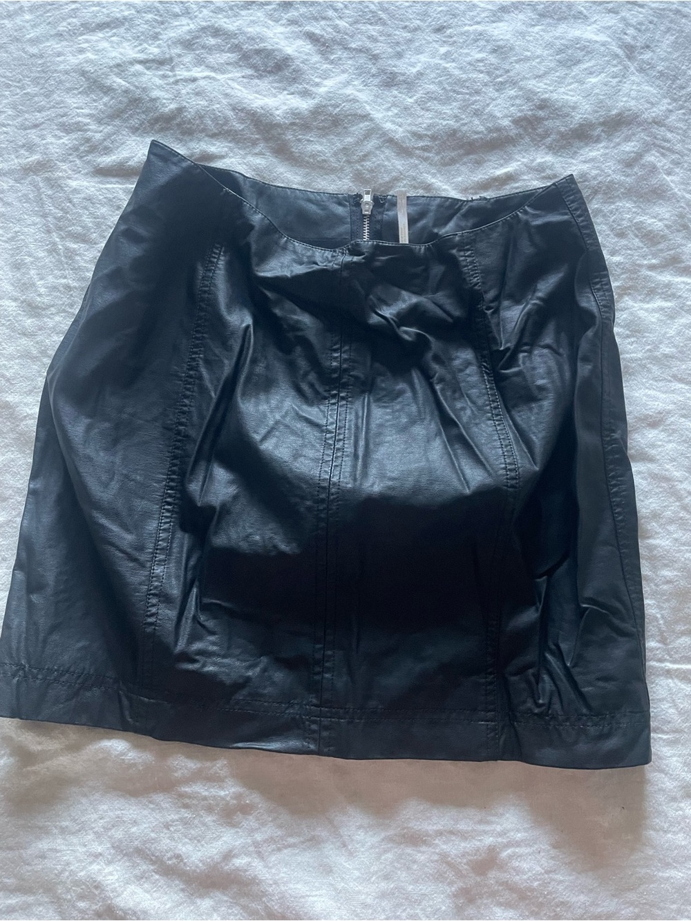 Free People Black Faux Leather Mini Skirt
